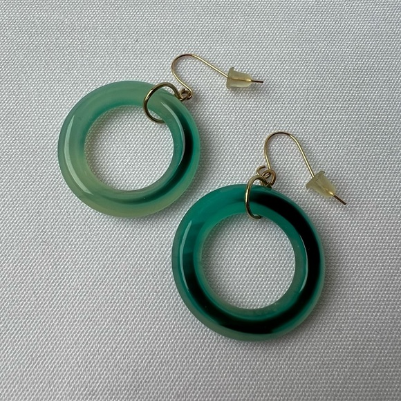 Lucite Circle Hoop Earrings - Picture 2 of 4